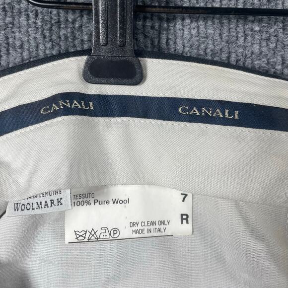 Canali Wool Dress Pants Men's 57R (35X27) Gray Window Pane Italian Made READ - Picture 8 of 13